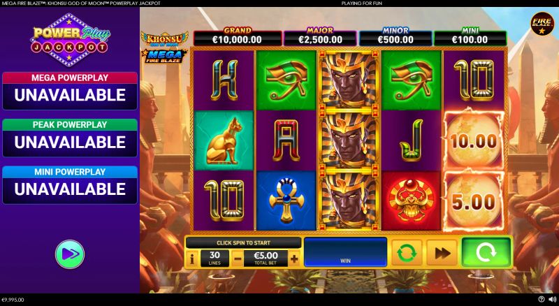 Mega Fire Blaze: Khonsu God of Moon PowerPlay Jackpot cover