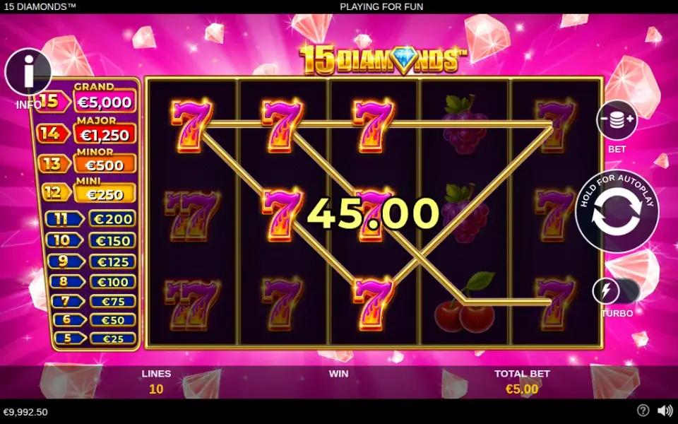 15 Diamonds, spin 15