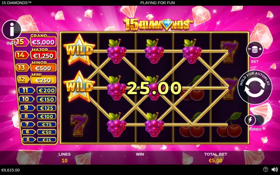 15 Diamonds, spin 106