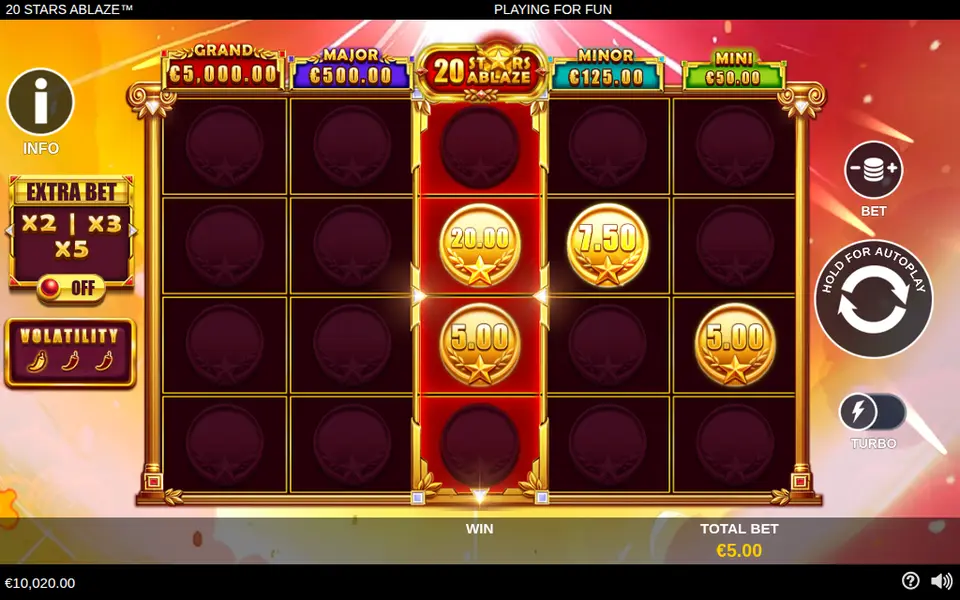 20 Stars Ablaze, spin 70