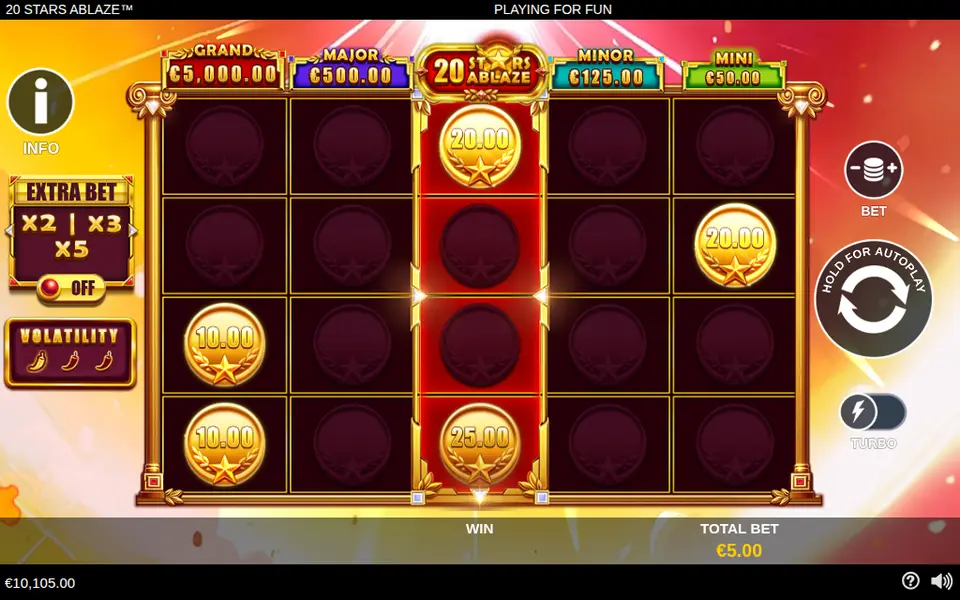 20 Stars Ablaze, spin 96