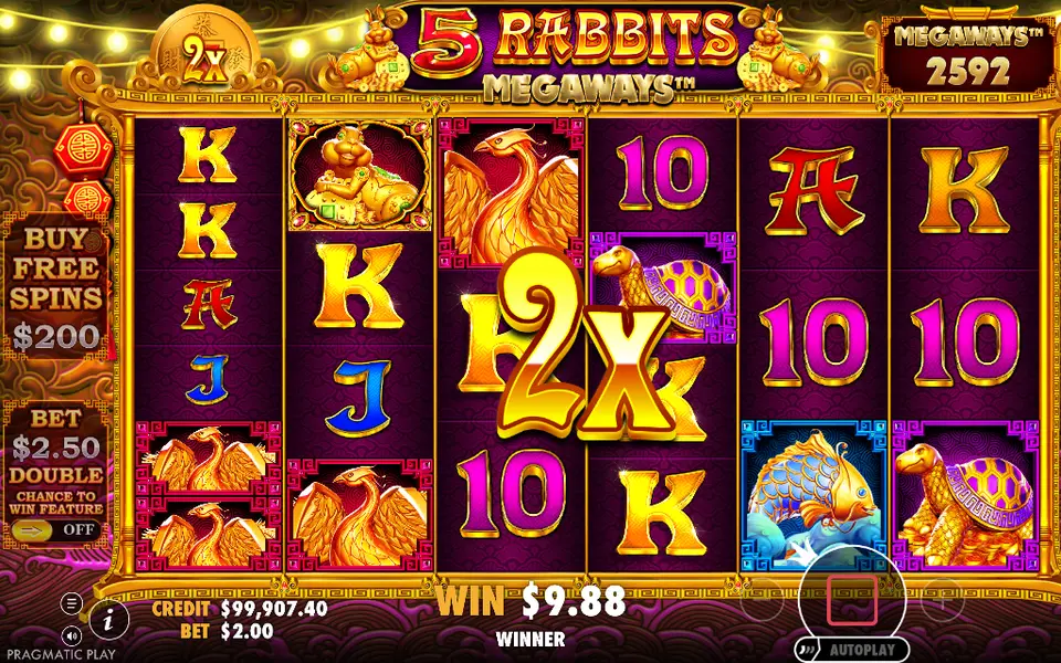 5 Rabbits Megaways, spin 133